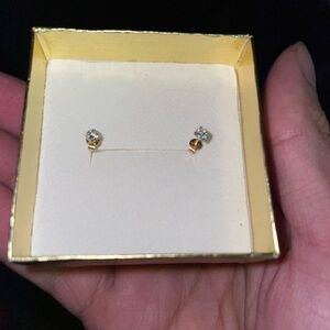 3mm VVS1 Diamond Earrings W/ 14k Solid Gold Backings